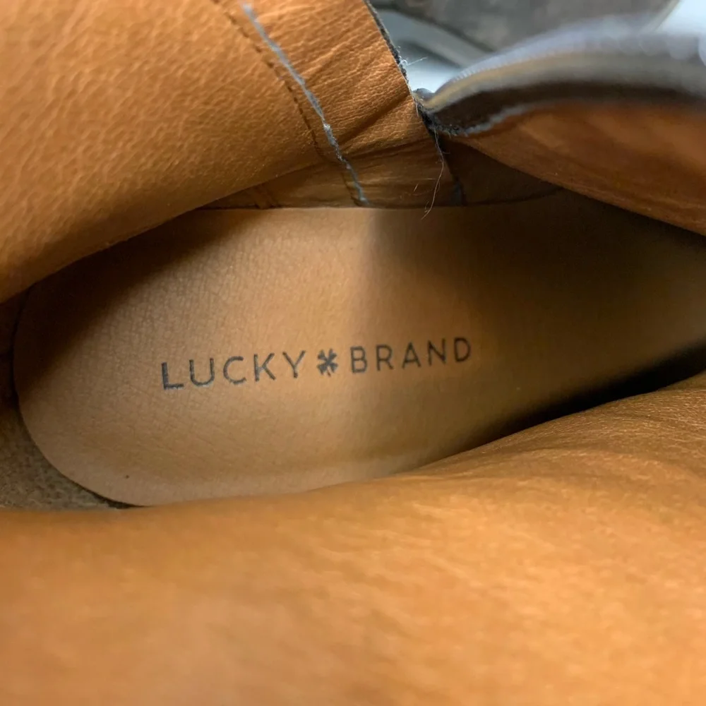 Lucky Brand Natania 9 medium bootie bracken suede zip moto western